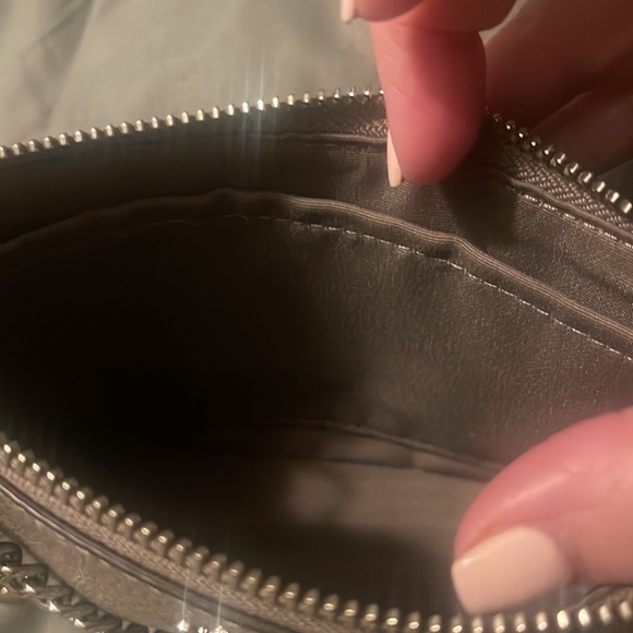 Coach gunmetal studded,gray leather wristlet/small clutch - Picture 4 of 11